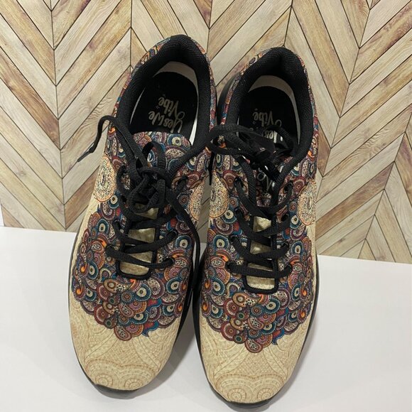 🪶 Yes We Vibe Mandala Dreamcatcher Sneakers – Boho Art Pattern Lace-Up Shoes 8. - Picture 4 of 9